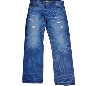 Polo Ralph Lauren Blue Distressed Men's Jeans Size 35x30